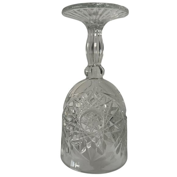 Vintage Hobstar Star Burst Glass Wine Water Goblets Set Of Four 4 - Picture 8 of 15